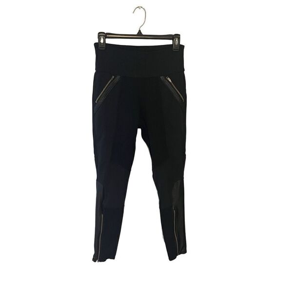 Athleta faux leather trimmed athletic pants - Picture 1 of 9